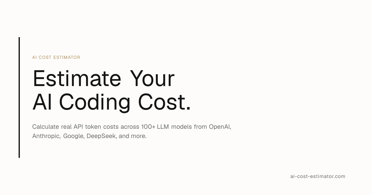 AI Coding Cost Calculator & Estimator - Calculate Your AI Coding Bill